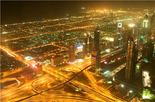 市区,迪拜,上面