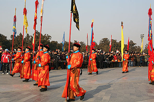 春节在天坛公园举行的祭天表演