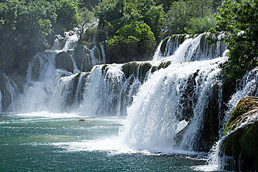 瀑布,卡尔卡,国家,公园,达尔马提亚,克罗地亚,欧洲