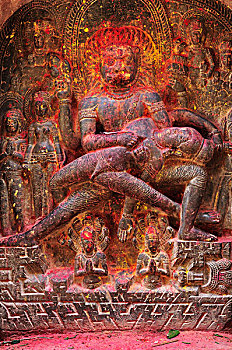 雕刻,浮雕,庙宇,尼泊尔
