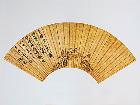 古畫,蠶桑圖扇頁,沈周,明朝