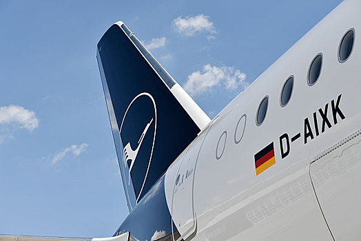 尾部,方向舵,新,汉莎航空公司,设计,识别,空中客车,德国,欧洲