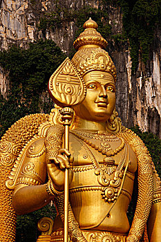 雕塑,神,印度,节日,大宝森节,洞穴,石灰石,庙宇,吉隆坡,马来西亚,东南亚,亚洲