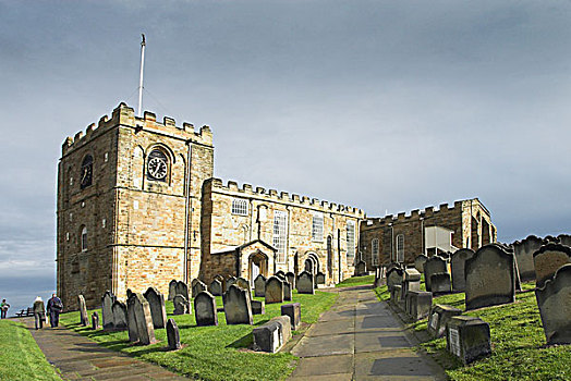 墓碑,教堂,惠特比,北方,东方,约克郡,英格兰,欧洲