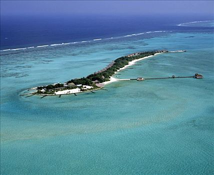 泰姬陵,航拍,南马累环礁,马尔代夫,印度洋