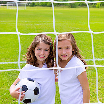 足球,儿童,女孩,玩,运动,户外,地点