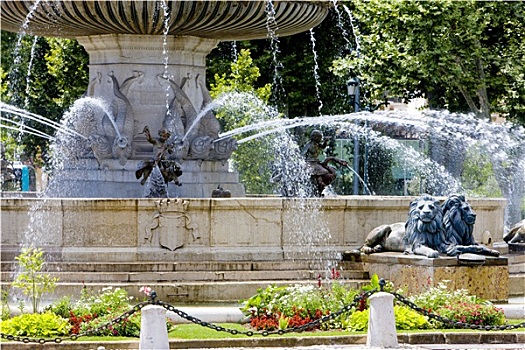喷泉,普罗旺斯地区艾克斯,普罗旺斯,法国