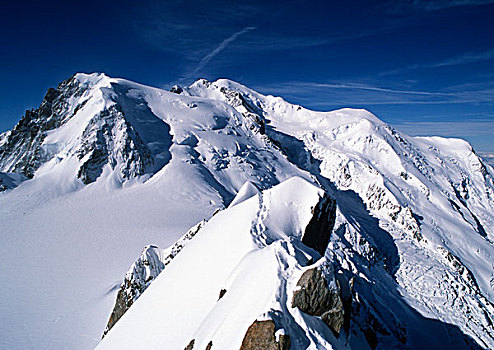 法国,阿尔卑斯山,夏蒙尼,勃朗峰