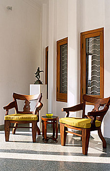 木椅,黄色,垫子,种族,房间