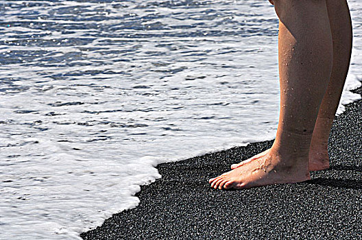 脚部,砾石,旁侧,海上冲浪