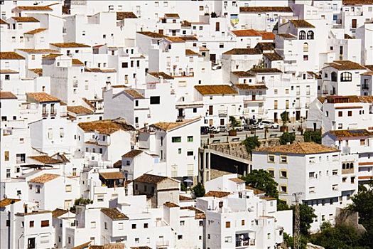 俯视,城镇,卡塞雷斯,安达卢西亚,西班牙
