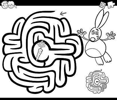 迷宫,兔子,上色,书页
