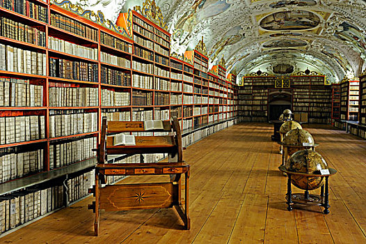 球体,老,书本,图书馆,神学,寺院,布拉格城堡,布拉格,波希米亚,捷克共和国,欧洲