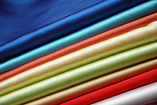 一堆,绸缎,布,多样,彩色
