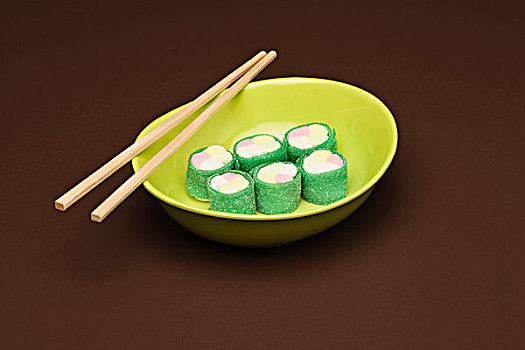 食物,概念,糖果,卷,看,寿司卷