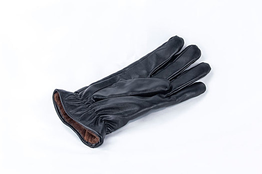 黑色皮革,裘皮,冬季,保暖,手套,静物,工艺品