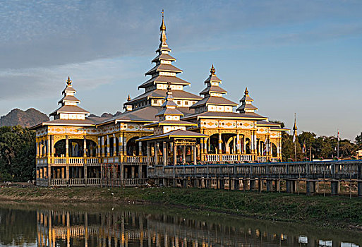 寺院,靠近,缅甸,亚洲