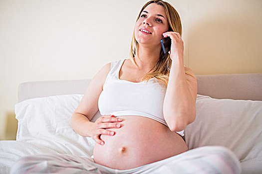 孕妇,电话,在家