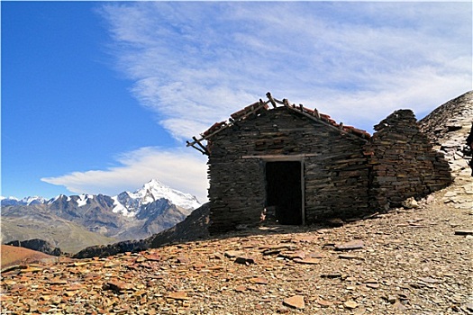山区木屋,靠近,玻利维亚