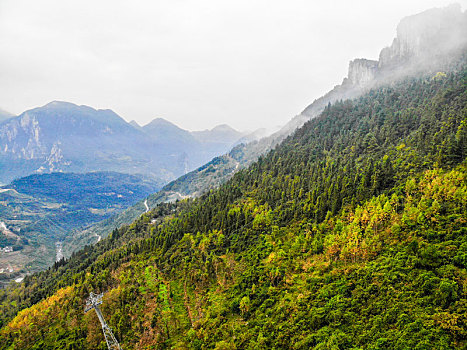 航拍湖北恩施大峡谷云龙地缝景区