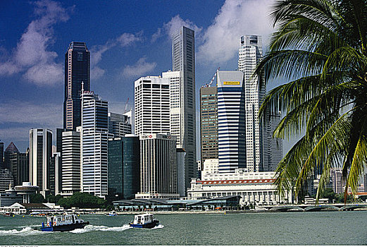 城市天际线,码头,湾,新加坡