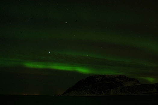 北极光,靠近,挪威,二月