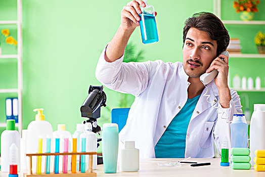 化学家,测试,肥皂,实验室