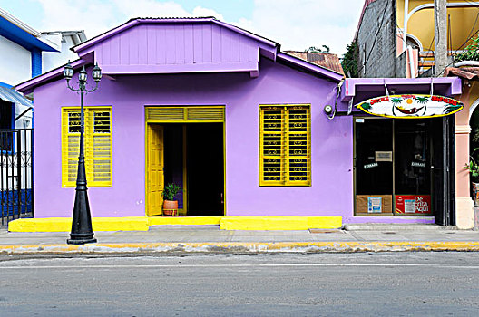 海浪,店,房子,正面,尼加拉瓜,中美洲