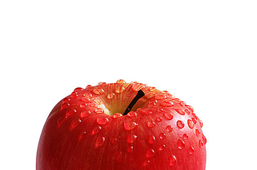 红苹果,小水滴,隔绝,白色背景
