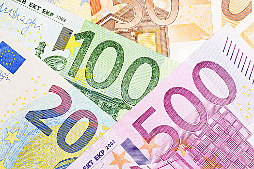 多样,欧元钞票,20欧元,100欧元,500欧元