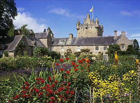 城堡,花园,东北方,因弗内斯,苏格兰,英国,欧洲