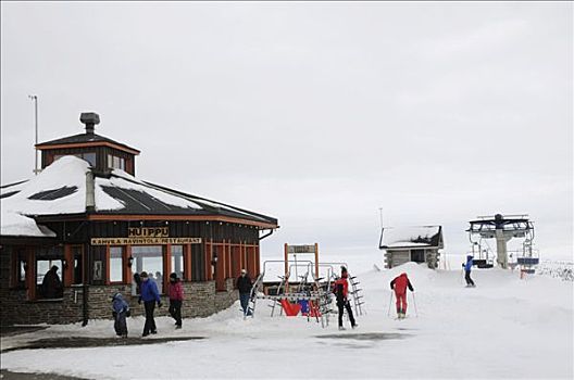 山区木屋,滑雪,区域,伊瓦洛,拉普兰,芬兰,欧洲