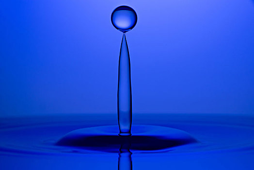 水滴,微距,蓝色背景