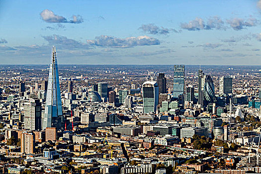 俯视,伦敦,首都,摩天大楼,碎片,风景,城市,城市天际线