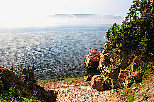 石头,海滩,布雷顿角高地,布雷顿角岛,新斯科舍省,加拿大
