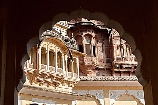 建筑细节,梅兰加尔堡,10世纪,拉贾斯坦邦,印度