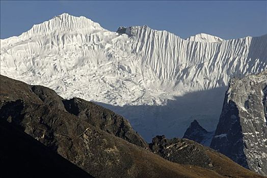 冰,纹理,顶峰,萨加玛塔国家公园,尼泊尔