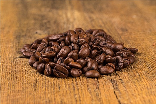 咖啡豆,低劣,木质背景