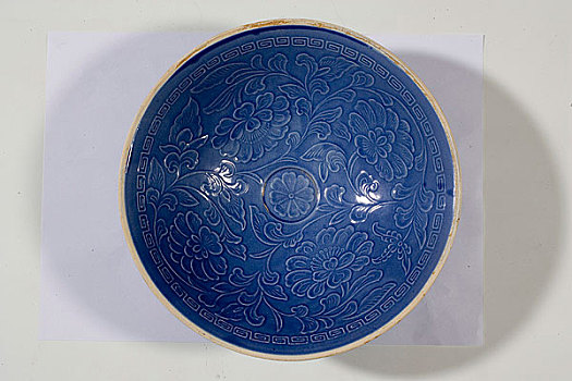 蓝斗笠碗,现代,瓷
