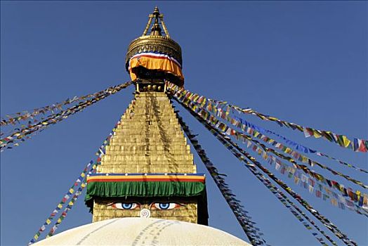 佛教,佛塔,博德纳,加德满都,尼泊尔