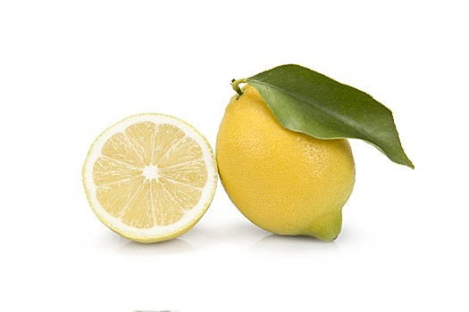 一个,柠檬,一半,切削