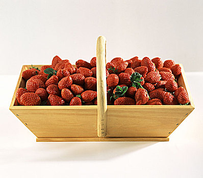 草莓,木质,篮子