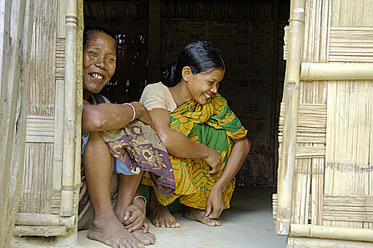 部族,女人,女儿,家,孟加拉,八月,2006年