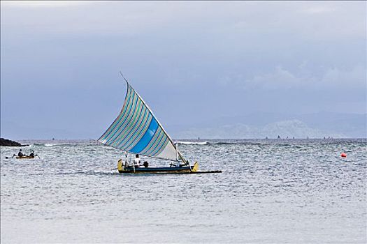 传统,渔船,航行,海岸,印度尼西亚
