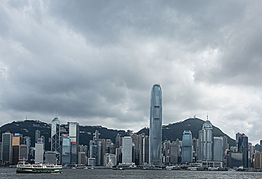 维多利亚港,阴天,天际线,香港