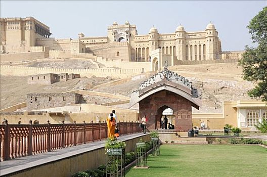 琥珀宫,特写,拉贾斯坦邦,北印度,亚洲