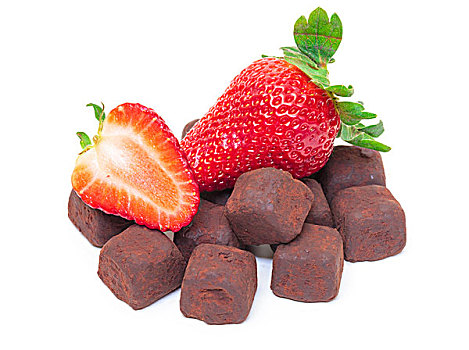 成熟,浆果,红色,草莓,巧克力