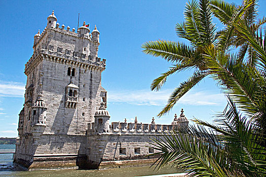 葡萄牙,里斯本,堡垒,15世纪,堤岸,塔霍河,样板,曼奴埃尔式,建筑