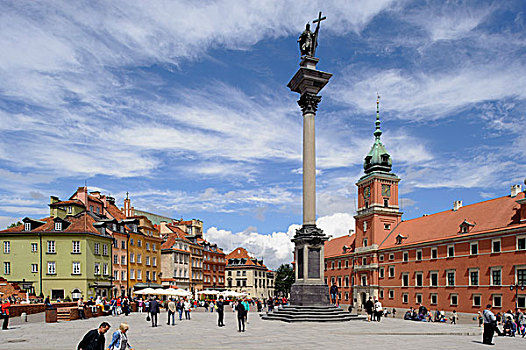 城堡广场,城堡,柱子,华沙,省,波兰,欧洲