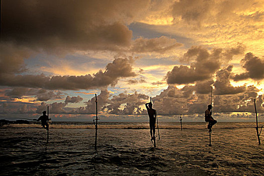 斯里兰卡,日落,印度洋,西海岸